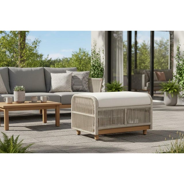 Complete your seating setup with the Alpine Teak Wood Ottoman, designed to pair seamlessly with the Lexus Collection....