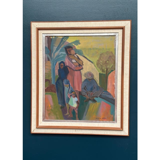 Margareta Wallin, Family in Tenerife, 1950s, Oil on Canvas, Framed For Sale - Image 17 of 17