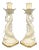 20th C. Lenox Cream & Gold Dolphin Candlesticks – A Pair – Coastal Glam For Sale