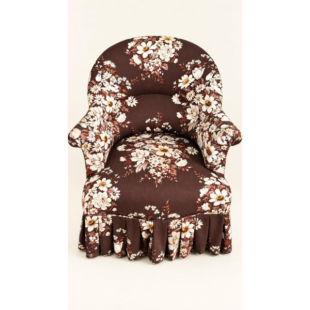 Antique Napoleon III Toadstool Lounge Chair with Floral Fabric, 1890s For Sale - Image 15 of 15