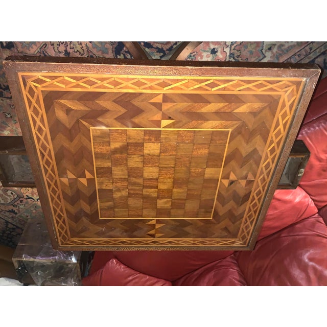 Wood 1910s American Classical Inlaid Made Flip Top Game Table For Sale - Image 7 of 11