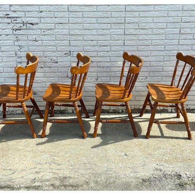 Vintage Tell City Hard Rock Maple Dining Chairs Set of 6 Chairish