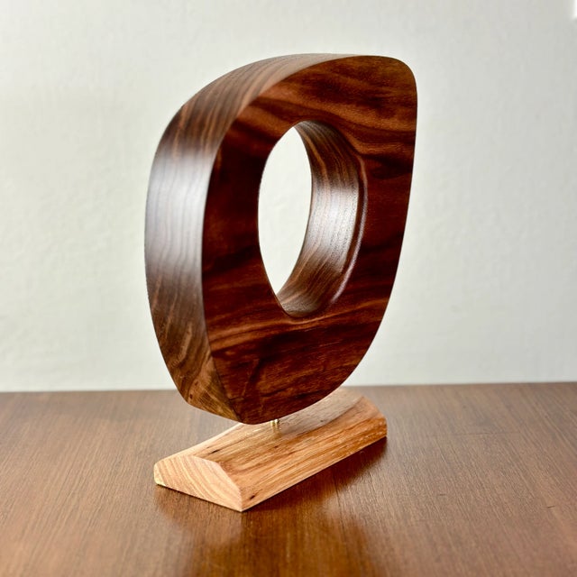 Contemporary Contemporary Modern Geometric Abstract Sculpture - Walnut and Oak Wood For Sale - Image 3 of 6