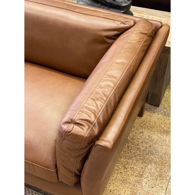 Animal Skin Timothy Oulton Rider Leather Modern 3 Seat Sofa For Sale - Image 7 of 13