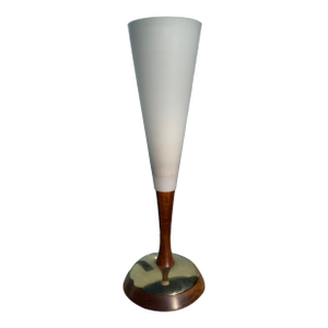 1950s Vintage Wood and Glass Desk Lamp