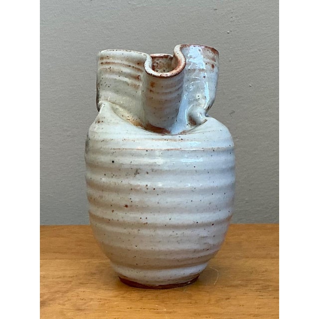 Alabaster Vintage Abstract Ceramic Vase For Sale - Image 8 of 12