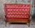 Wood 1900s Vintage American Oak Antique Morris Settee With Red Velvet Cushions For Sale - Image 7 of 8
