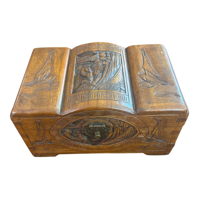 Mid 20th Century Camphor Wood Jewelry Box For Sale