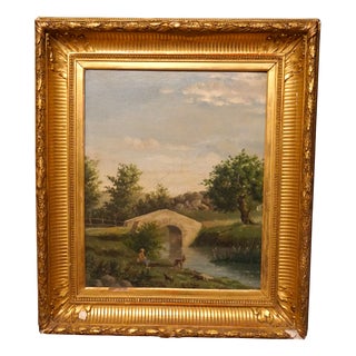 E. Picard, Landscape, 1877, Painting on Linen For Sale