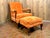 MCM Victorian-Style Carved Walnut Armchair and Ottoman For Sale - Image 11 of 17