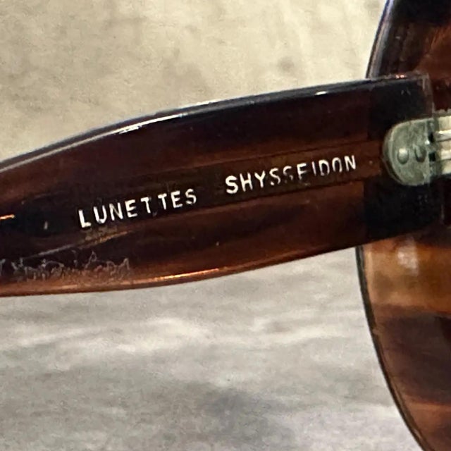 Plastic Amazing 1960s Oversized Tortoiseshell French Sunglasses by Shysseidon For Sale - Image 7 of 10