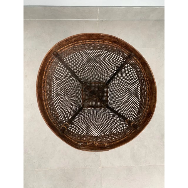 1950s Rattan Basket Dayak Tribe Hand-Woven From Kalimantan, Borneo, Mid 20th Century For Sale - Image 5 of 8