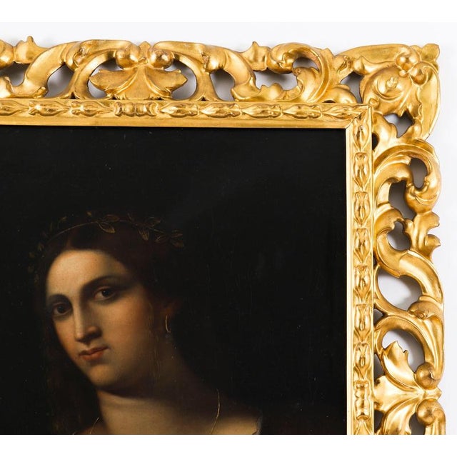 La Fornarina after Sebastiano del Piombo, 19th Century, Oil Painting For Sale - Image 6 of 10