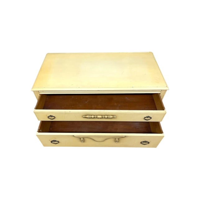 Late 20th Century French Provincial Style Painted Dresser With Turned Legs and Ornate Pulls For Sale - Image 10 of 10