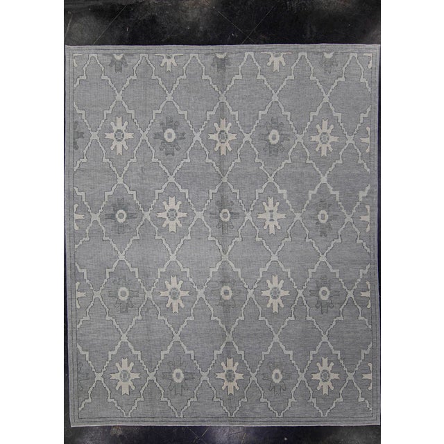 Gray Turkish Oushak Rug Gray & Cream Handwoven Wool Rug 8'3" X 10'2" For Sale - Image 8 of 8
