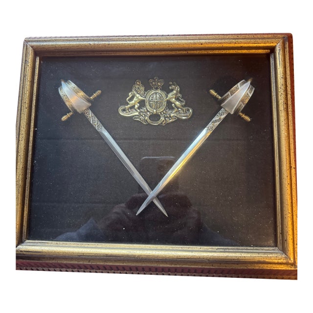 Vintage Mounted Toledo Rapiers- Letter Openers With the Coat of Arms For Sale