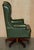 Chesterfield Wingback Swivel Chair in Green Leather For Sale - Image 10 of 18