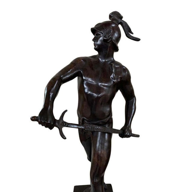 Italian Bronze Roman Gladiator Statue with Honor Patria Inscription, 20th Century For Sale - Image 3 of 9
