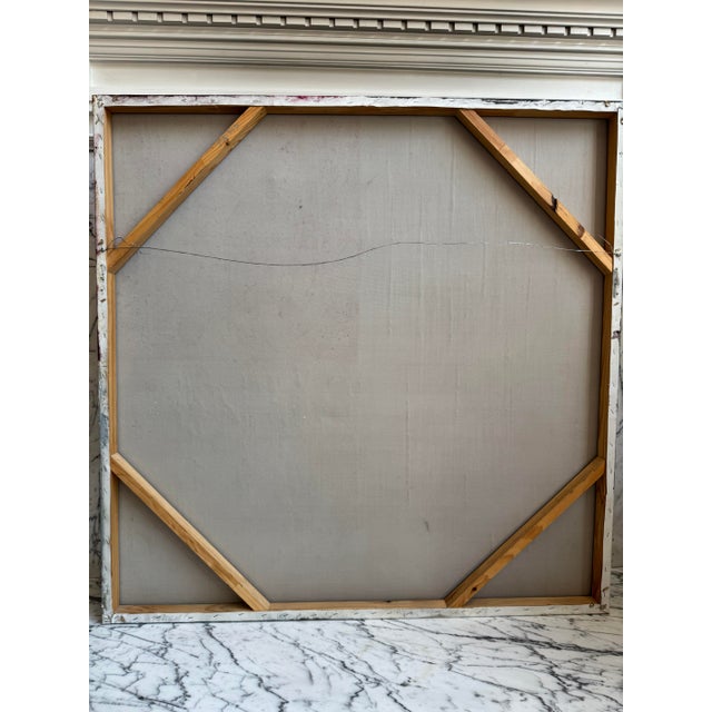 Original Signed Abstract Painting by Becky C. – 42 X 42 Inches – One-of-a-Kind Color Block on Cloth For Sale - Image 4 of 12