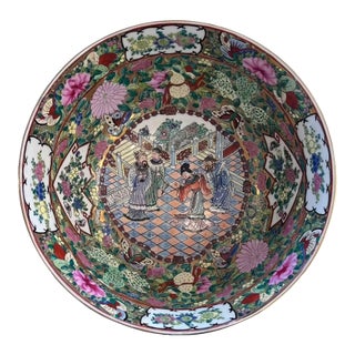 Antique Chinese Famille Rose / Rose Medallion Porcelain Bowl For Sale