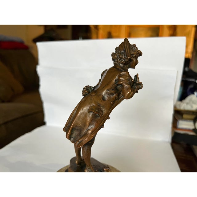 Bronze 19th Century French Napoleonic Era Dressed Bronze Figurine For Sale - Image 8 of 11