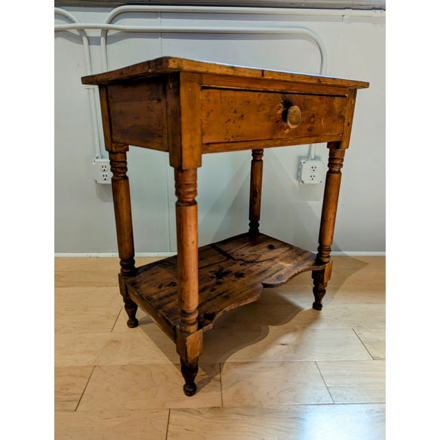 Rustic European Antique 19th Century Vernacular Pine Side Table For Sale - Image 3 of 9
