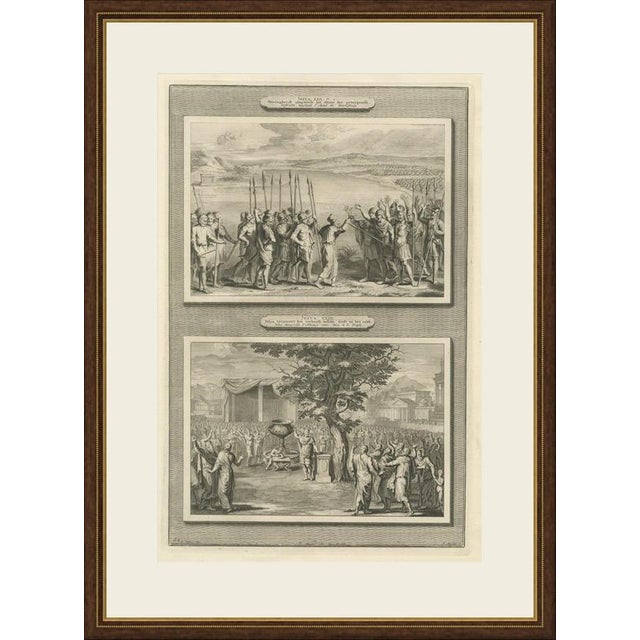 This original copper engraving from Pieter Mortier's illustrated Bible, published in Amsterdam circa 1700, shows two Old...