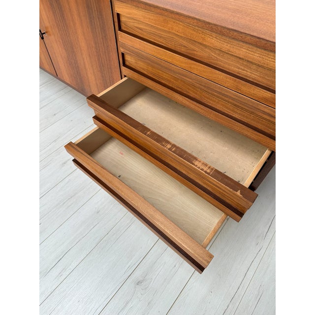 Large Vintage Minimalistic Walnut Sideboard, 1960s For Sale - Image 14 of 15