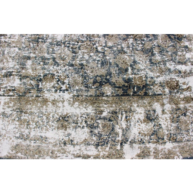 Blue Early 20th Century Antique Persian Rug With Abstract Modern Design For Sale - Image 8 of 12