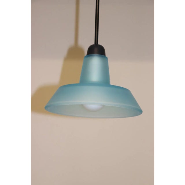1990s Modern Murano Aqua Glass Pendant Lamp For Sale - Image 9 of 12