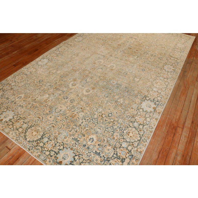 Persian Early 20th Century Neutral Persian Tabriz Rug - 5'10" x 10'2" For Sale - Image 3 of 9