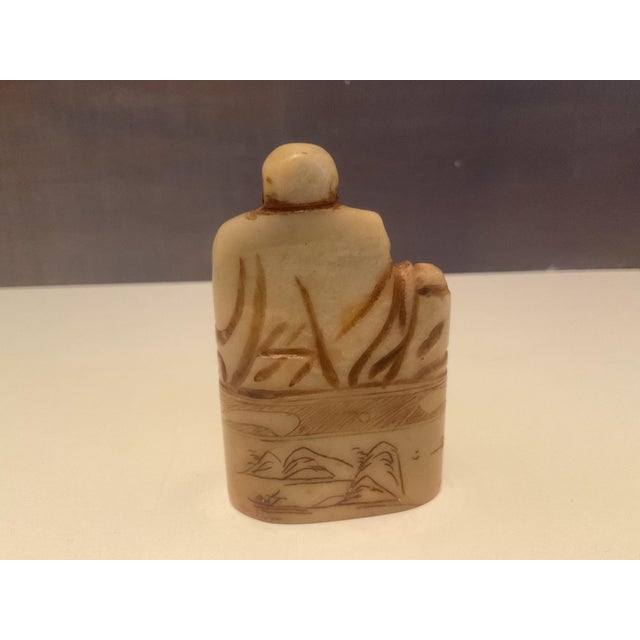 Vintage Carved Laughing Buddha Figurine For Sale - Image 4 of 10