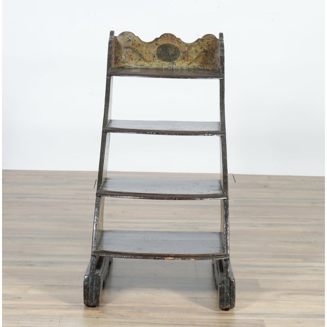 Rustic European 19th Century Continental Polychrome Antique Library Steps For Sale - Image 3 of 9