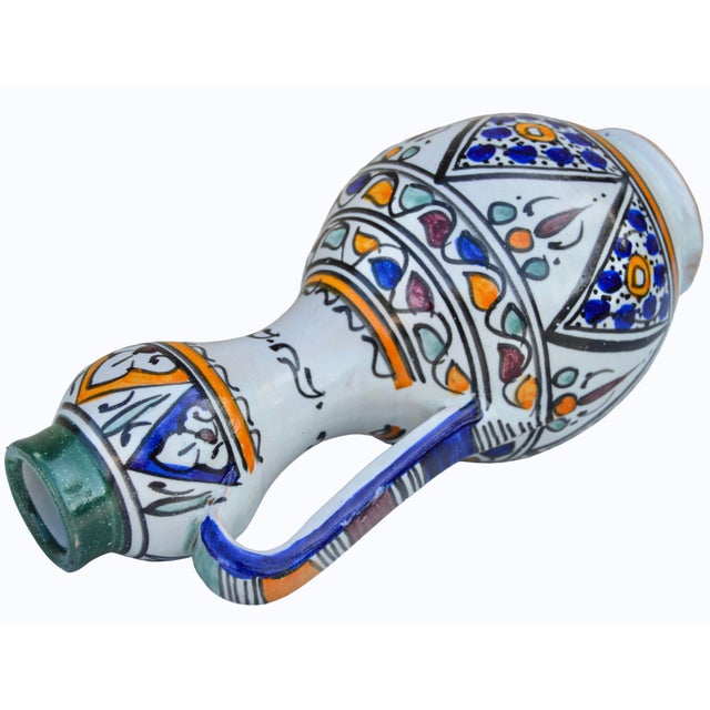 Mid 20th Century Handcrafted Colorful Andalusian-Patterned Ceramic-Art Vase For Sale In New York - Image 6 of 9