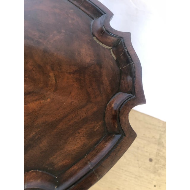 1910s Antique Crotch Mahogany Chippendale Style Side Drinks Table For Sale - Image 5 of 11