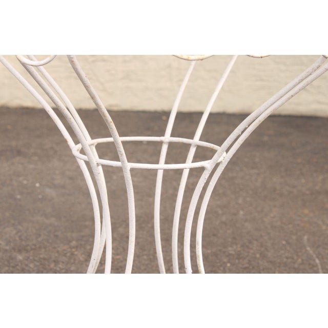 Vintage Wrought Iron Round Outdoor Garden Accent Table For Sale - Image 10 of 12