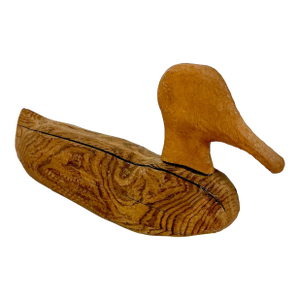 Late 1800s Antique Americana Folk Art Hand Carved Pine Duck Decoy
