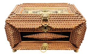 Tramp Art Handcrafted Wood Box