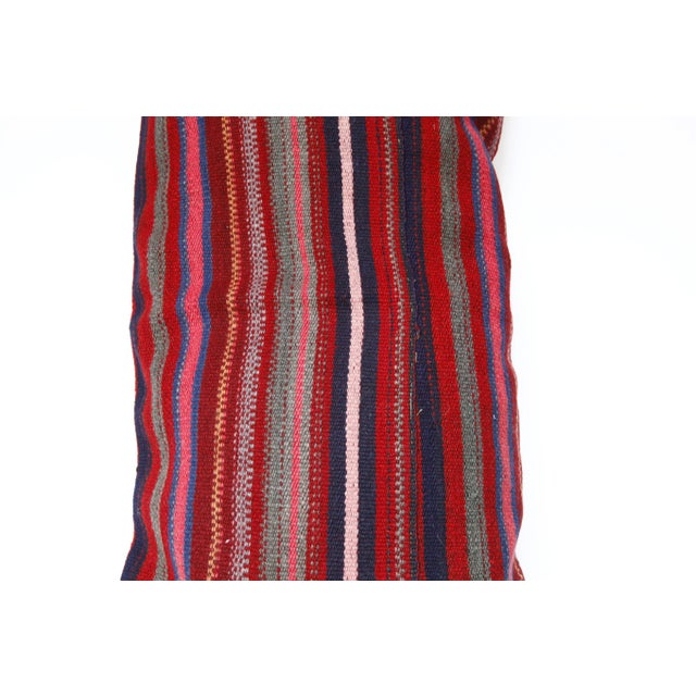 Turkish Flatweave Kilim Stripe Design Pillow Cover -20''x46'' For Sale In Tampa - Image 6 of 11