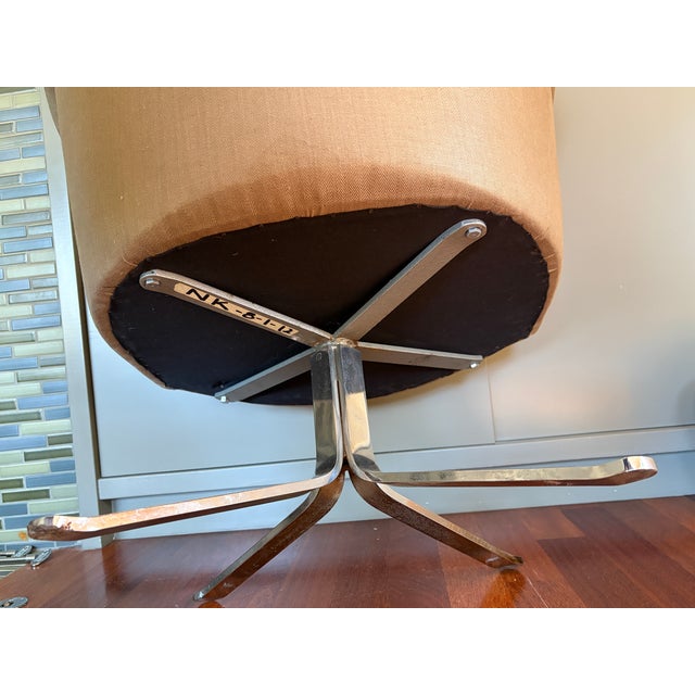 Mid-Century Modern Champagne Swivel Barrel Lounge Chairs - A Pair For Sale - Image 4 of 11