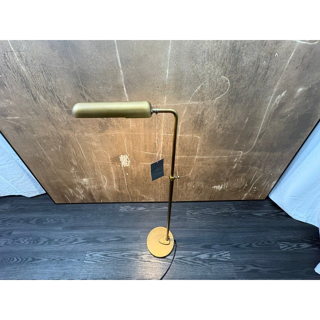 Contemporary Model Rh 1930s Parisian Task Floor Lamp Antiqued Brass | Adjustable Height | Dimmable Led Task Lighting For Sale - Image 12 of 18