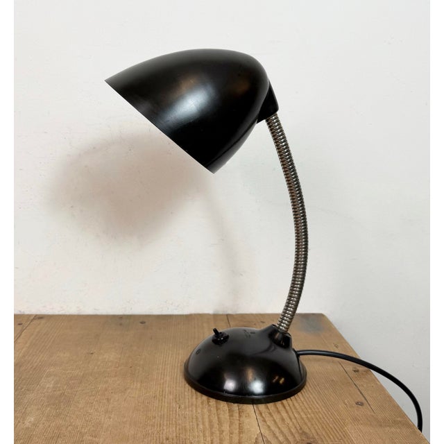 Vintage Brown Bakelite Gooseneck Table Lamp, 1960s For Sale - Image 13 of 18