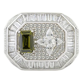 Men's Cadillac Bling Ring in 925 Sterling Silver Sparkling Zircons by Carat&her Size 6 For Sale