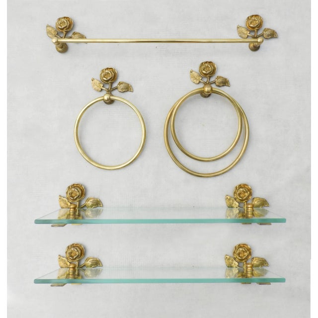 Mid-Century Modern Mid-Century Modern French Rose Flower Towel Ring, 1950s For Sale - Image 3 of 4