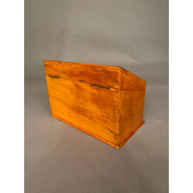 Antique English Burl Walnut Writing Box / Document Chest With Quill Compartment, Circa 1820 For Sale - Image 4 of 17