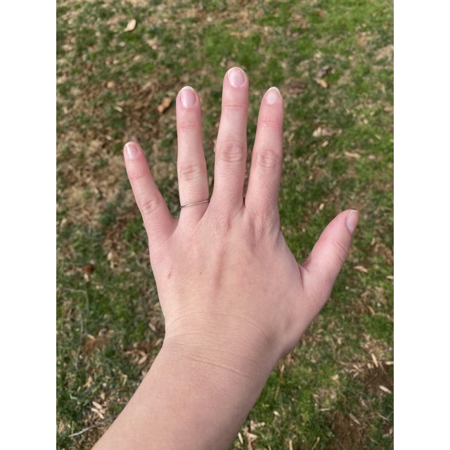 Silver 1970s Art Deco Knife Edge Thin Band Ring, Platinum, Ring Size 6.5 For Sale - Image 8 of 8