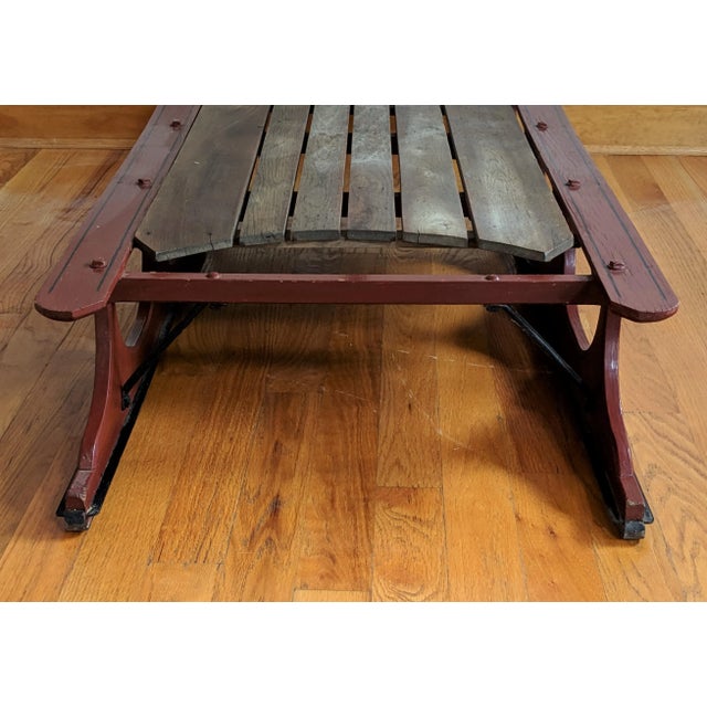 Vintage Americana Large Wood Sled For Sale - Image 4 of 11