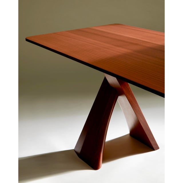 Not Yet Made - Made To Order Custom Double Pedestal X-Form Dining Table by Michael Maximo, Made to Order For Sale - Image 5 of 7
