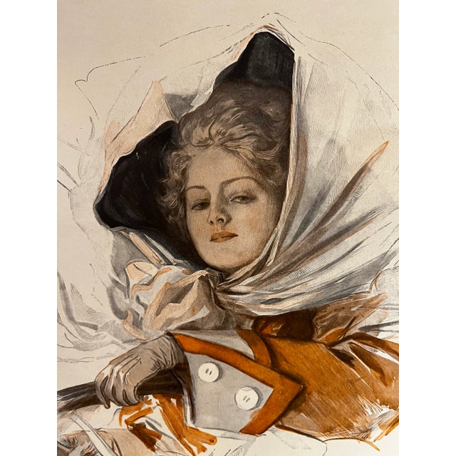 Illustration 1908 Antique Harrison Fisher Print For Sale - Image 3 of 4