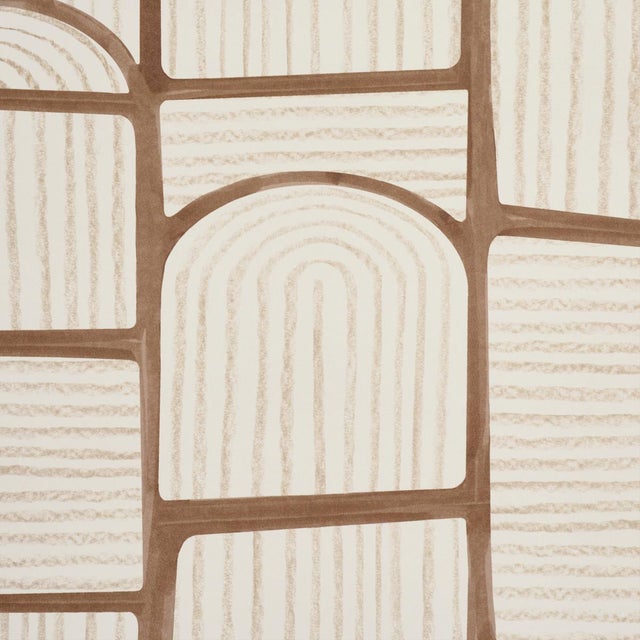 Abstract Sample - Schumacher Bloomsbury Wallcovering In Teak For Sale - Image 3 of 6